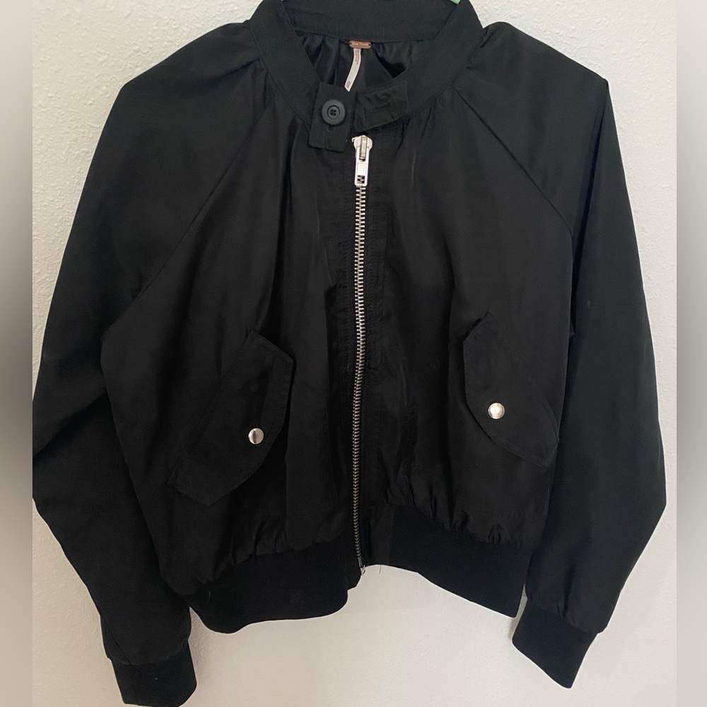 Black Free People Bomber Jacket